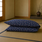 Japanese Shikibuton Futon Mattress with Removable Sakura Navy Cover | Handmade Cotton Futon