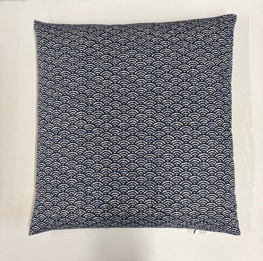 Japanese Zabuton Floor Pillow Seikaiha Indigo