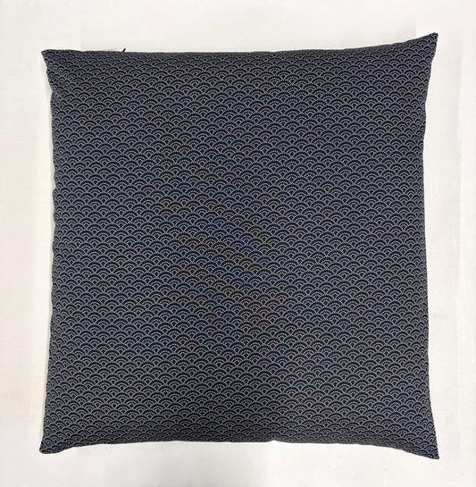 Japanese Zabuton Floor Pillow Seikaiha Navy