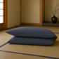 Japanese Shikibuton Futon Mattress with Removable Seikaiha Navy Cover | Handmade Cotton Futon