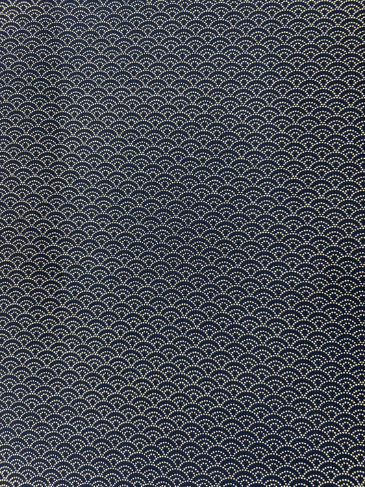 Japanese Shikibuton Futon Mattress with Removable Seikaiha Navy Cover | Handmade Cotton Futon