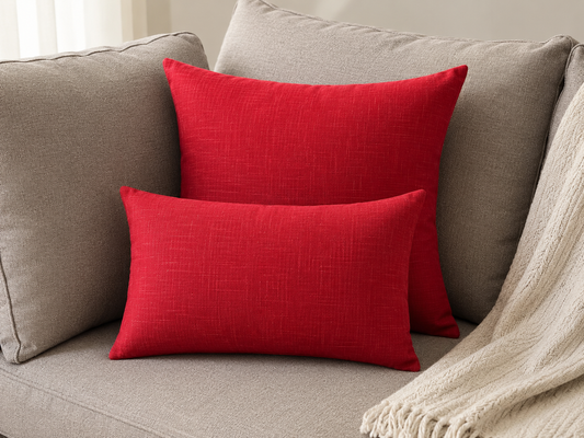 Japanese Mura Red Throw Pillow | Decorative Accent Pillow