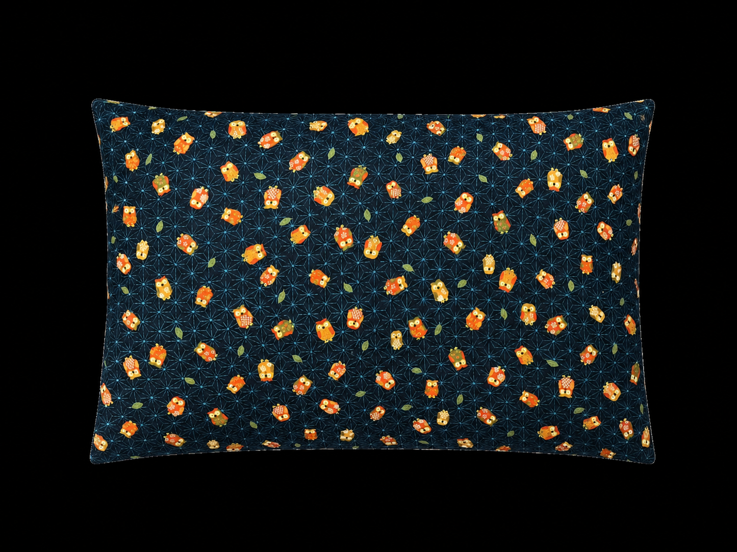 Japanese Owl Navy Throw Pillow | Decorative Accent Pillow