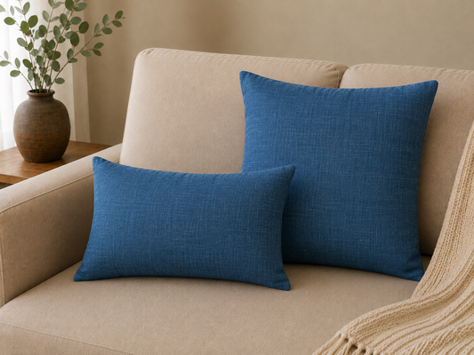 Japanese Mura Blue Throw Pillow | Decorative Accent Pillow