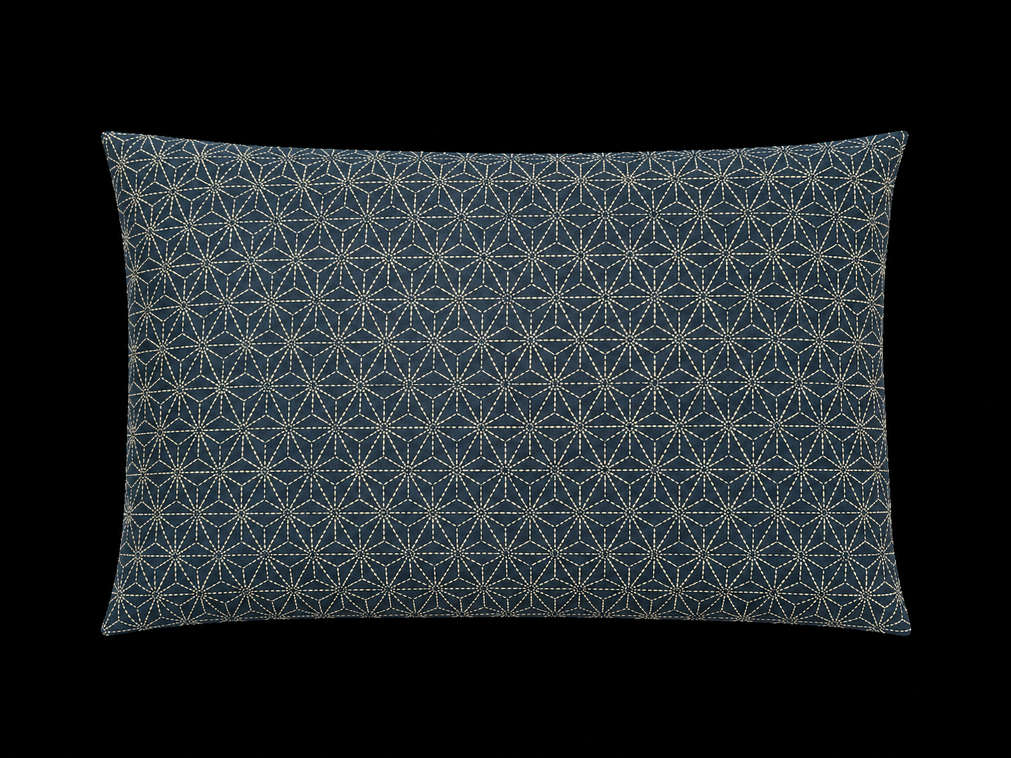 Japanese Asa-No-Ha Navy Throw Pillow | Decorative Accent Pillow