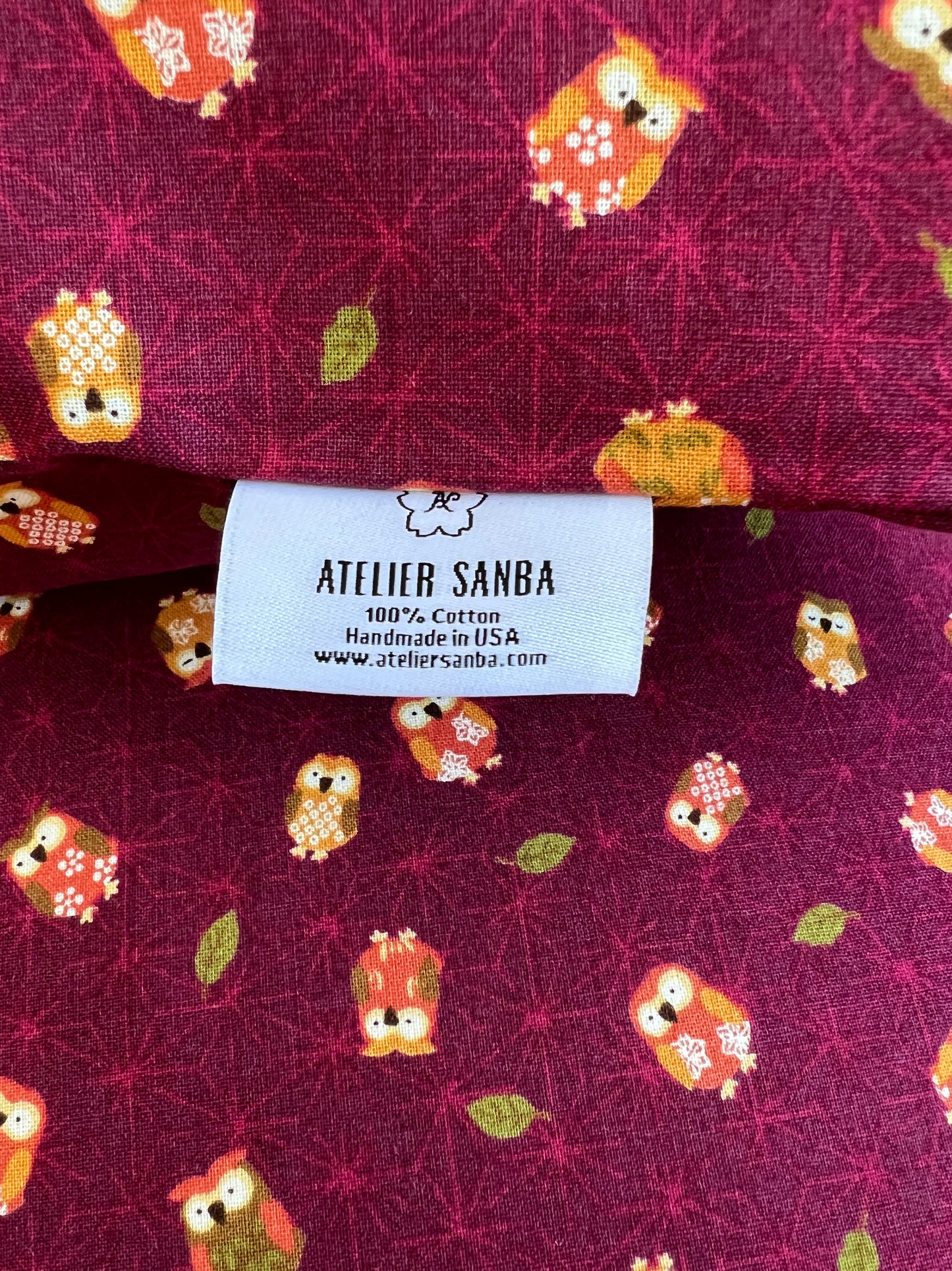 Handmade Cotton Futon w/Removable Red Owl Cover. Shiki Futon.